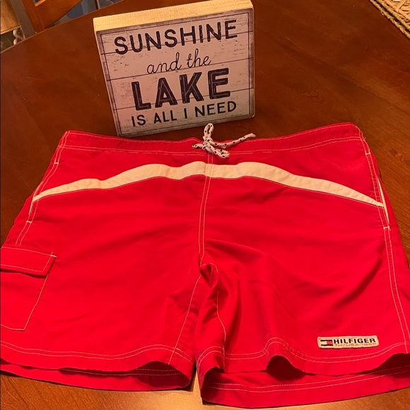 Hilfiger Red Swim Shorts - Picture 1 of 6